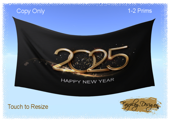 Second Life Marketplace R2025 Black Tie New Year Banner